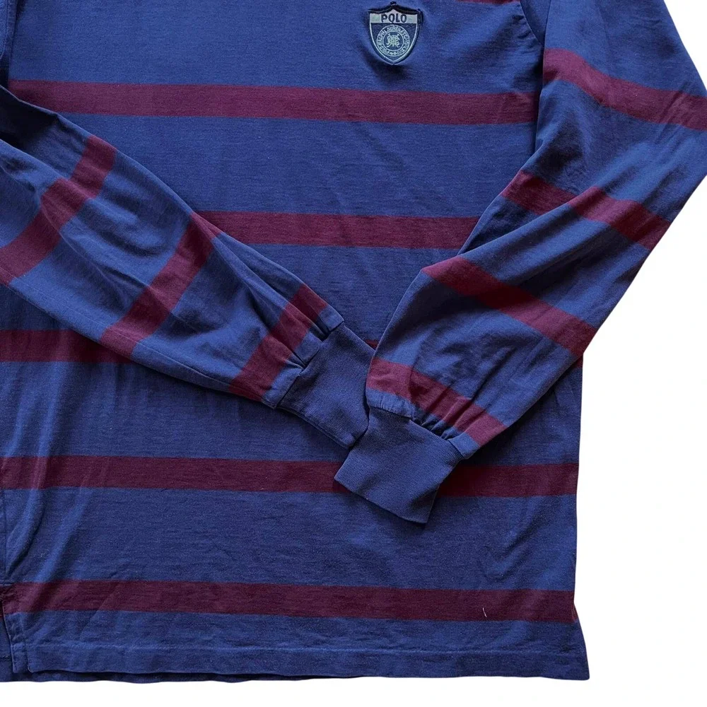 Vintage‎ Polo Ralph Lauren Striped Turtleneck Crest Patch blokecore Medium